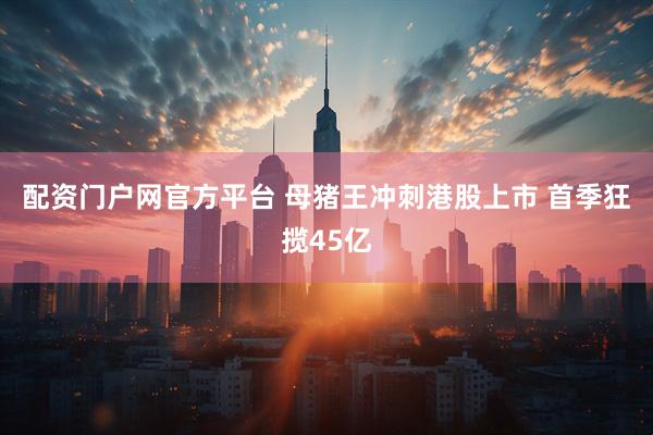 配资门户网官方平台 母猪王冲刺港股上市 首季狂揽45亿
