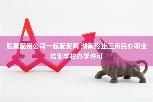 股票配资公司一起配资网 湖南终止三所民办职业培训学校办学许可